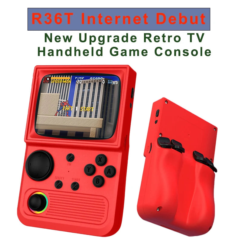 R36T Retro Handheld Video Game Console EmuEMEC System 3.5 Inch IPS Screen 2025 New Upgrade Portable Pocket Video Party Player
