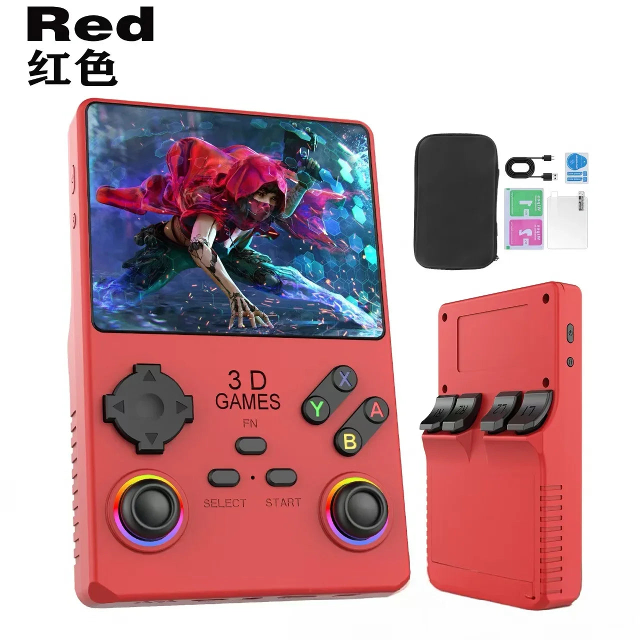 V40 MAX Handheld Game Console 4'' IPS Screen 4000mah Battery Joystick RGB lighting Effect 256GB with more than 40000 games