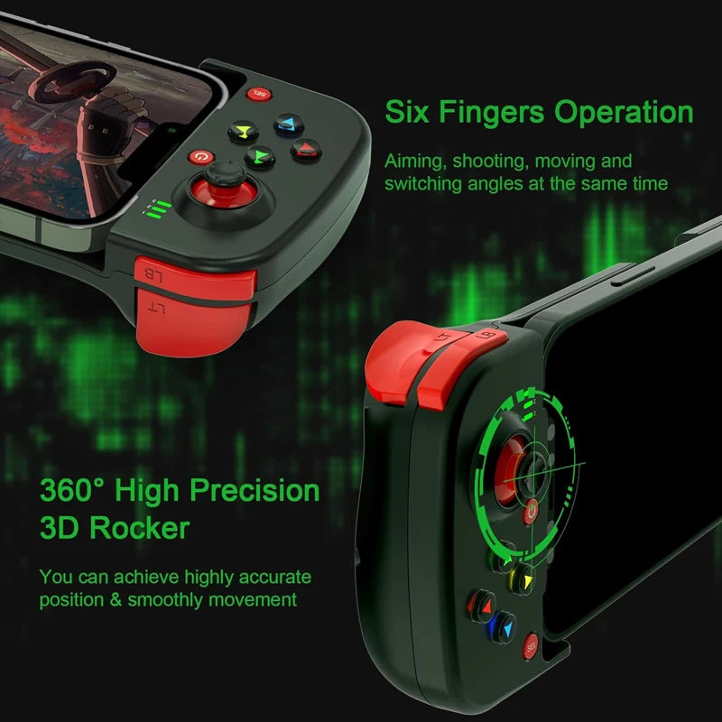 Mobile Controller For IPhone/Android, Ergonomically Designed Mobile Game Controller - Wireless Gamepad For Cloud Gaming And PS