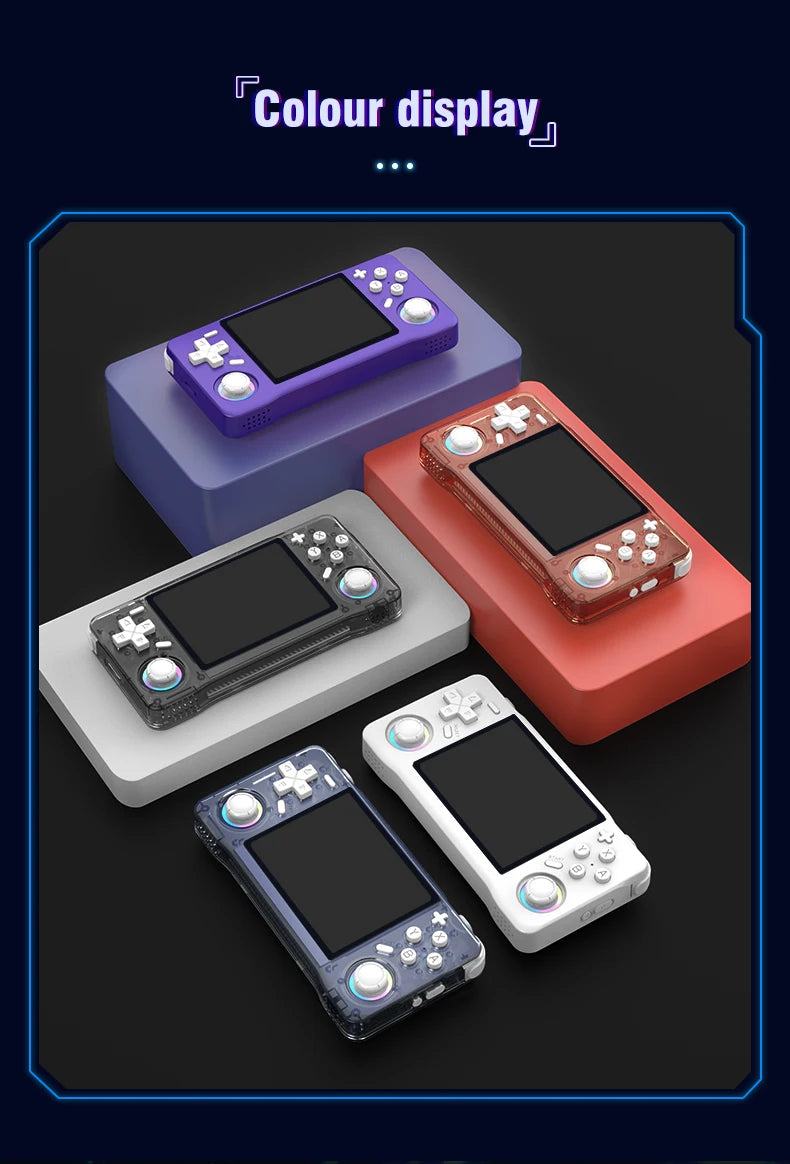 Newest Retro XF35H Handheld Video Game Console Portable 3.5 Inch IPS Screen  Preloaded Games Linux System Pocket Player 128GB