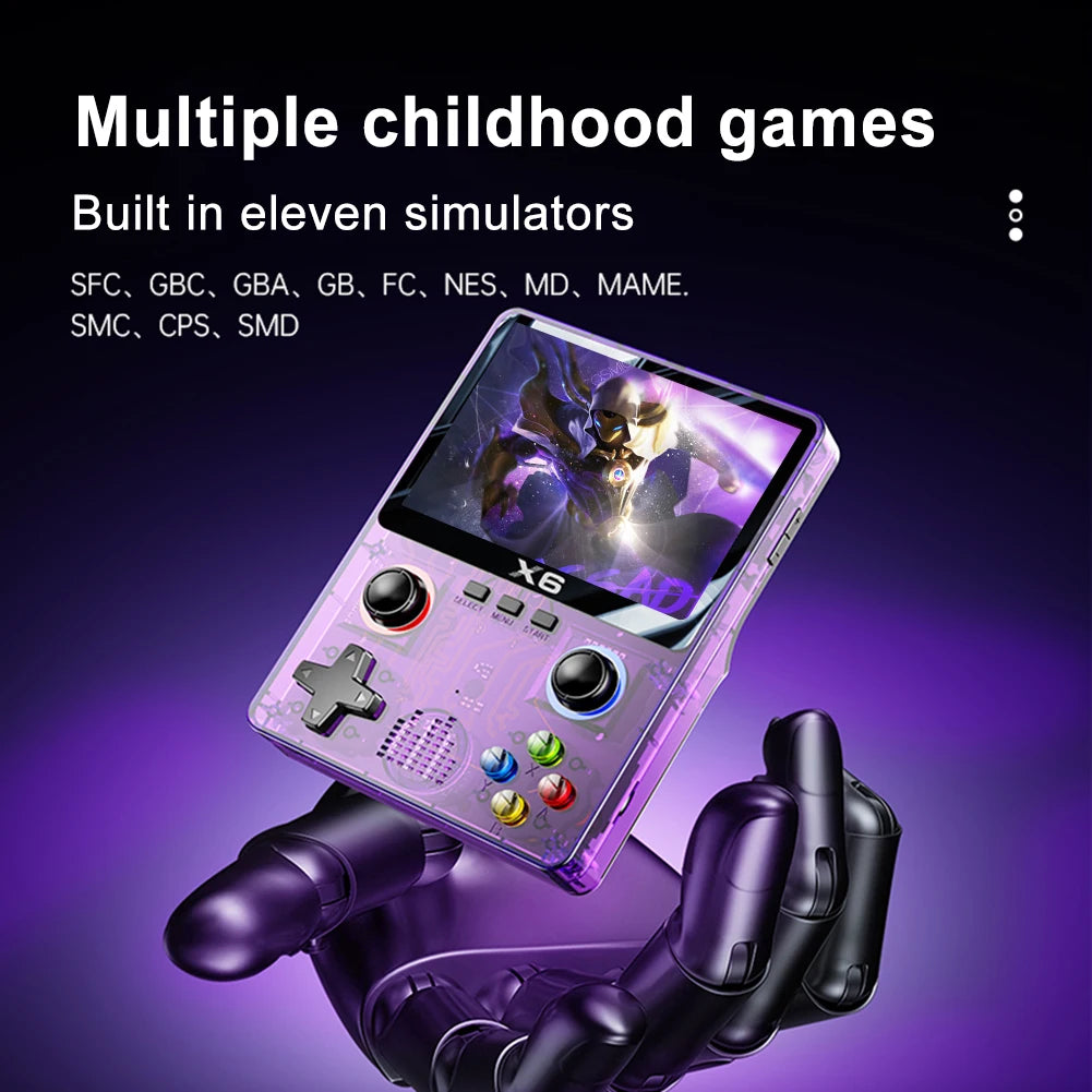 X6 Portable Video Game Console 2000mAh 3.5 Inch IPS Screen Video Gaming Console 3D Joystick Classic Video Player for Adults Kids