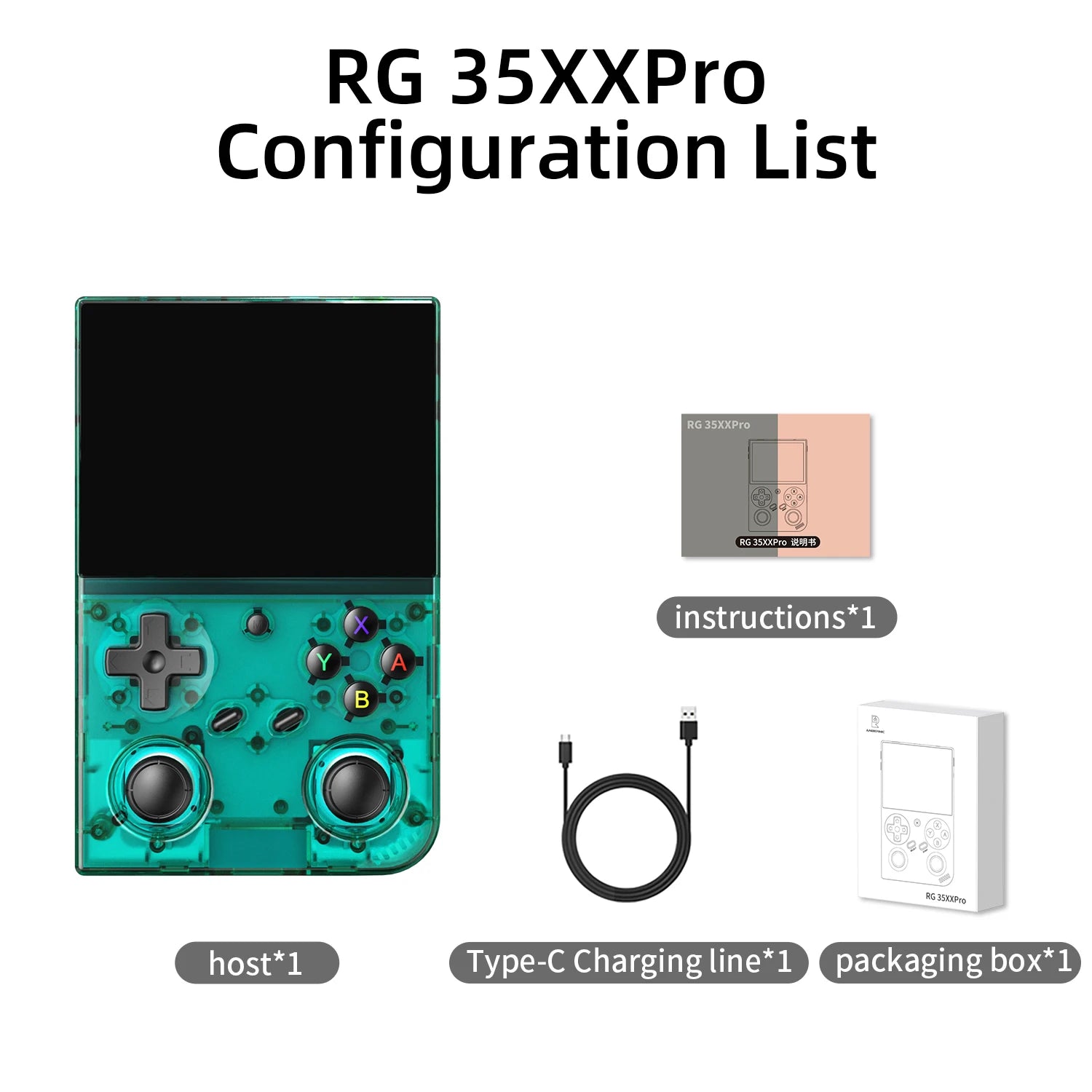 Anbernic RG 35XXPRO 3.5” IPS Screen Video Game Console Linux Built-in 64G Support TV Output Retro Game Player RixelHK Installed