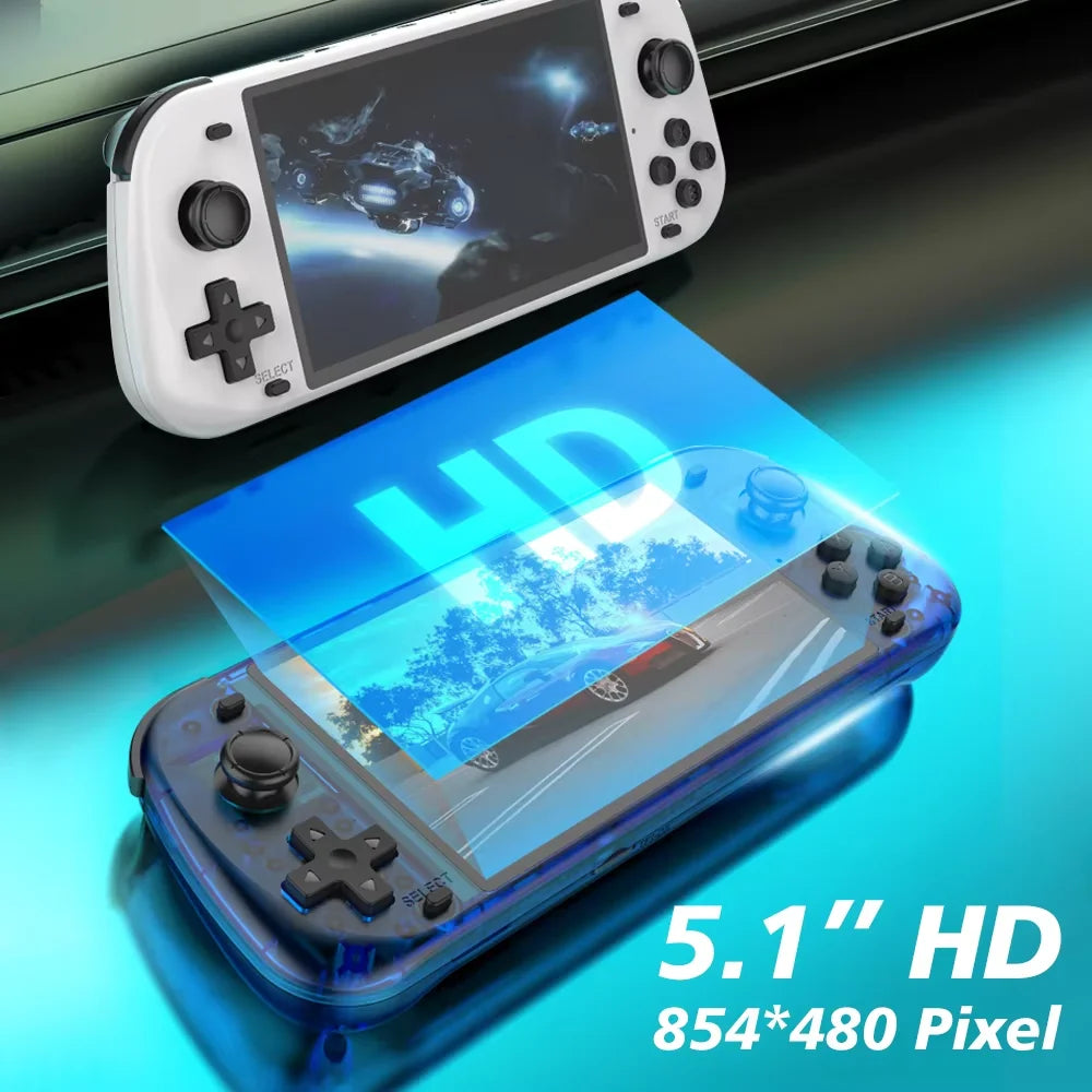 New Upgrade R50S Video Games Console 128G 5.1inch IPS Screen Two-player 20000+ Classic Games Retroid Pocket Game Console