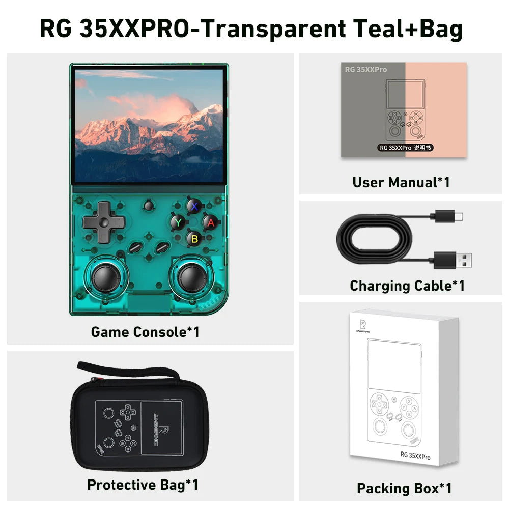 Anbernic RG 35XXPRO 3.5” IPS Screen Video Game Console Linux Built-in 64G Support TV Output Retro Game Player RixelHK Installed