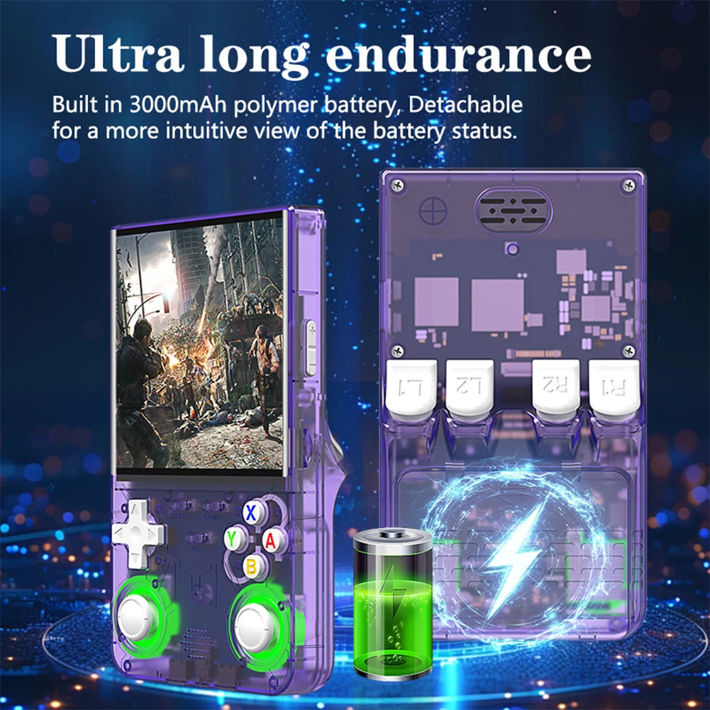 R36 Ultra Retro Handheld Game Console 4.0-inch Open-source Linux System 128/64GB Portable Video Player Handheld Game Console
