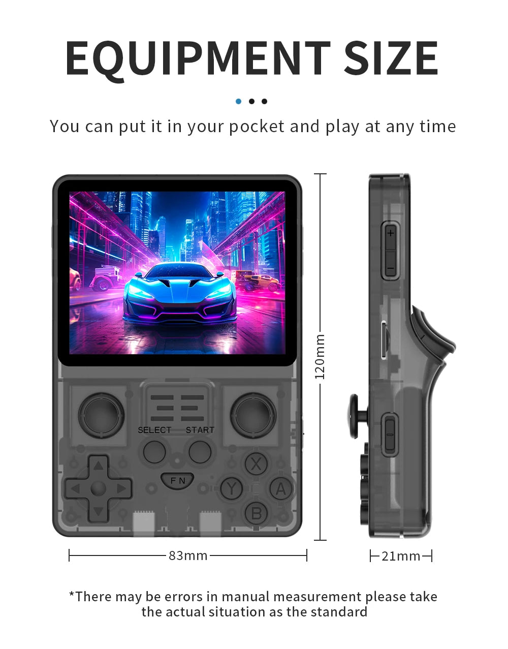 NEW POWKIDDY RGB20S Transparent Handheld Game Console 3.5 Inch 640*480 IPS Screen ArkOS Opendinglinux Gaming Children's Gifts