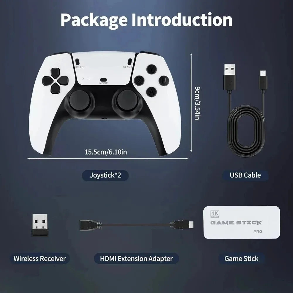 M15 Game Stick TV Video Game Console 64G 128G 50000+ HD Two-player Home Games Child Gift 20+emulator Wireless Gamepad Controller