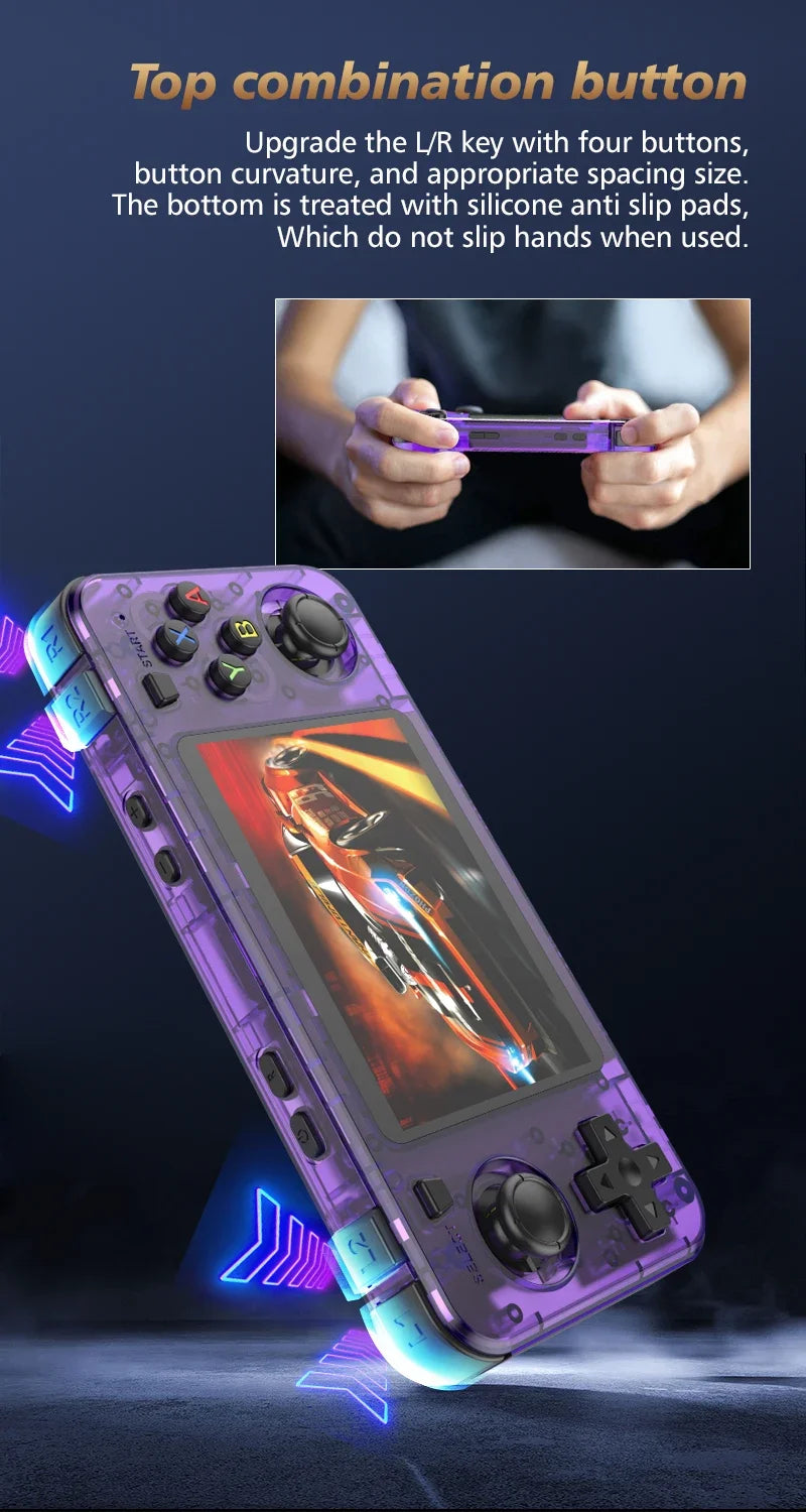 New R36H Retro Handheld Console Open-Source Linux System Classic Game Consoles 3.5 inch IPS Screen 64G Portable Video Player