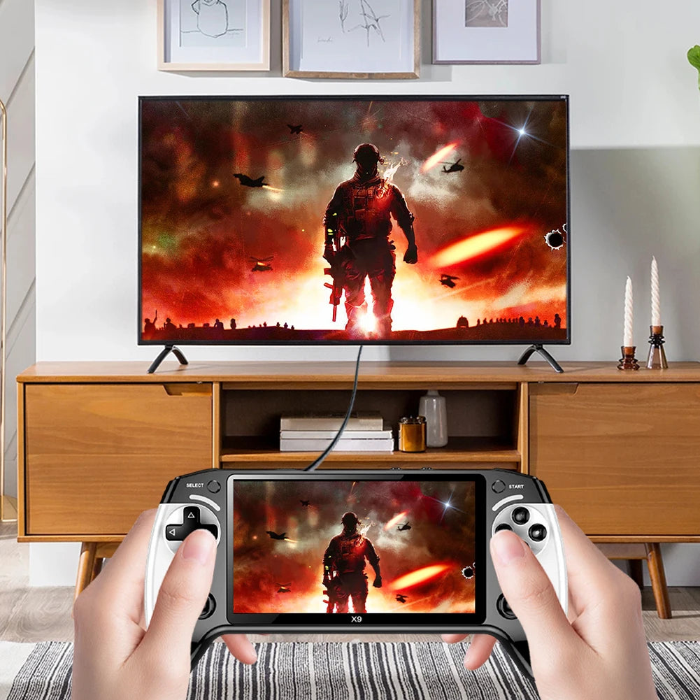 X9 Retro Handheld Video Game Console 1500mAh 5.5-inch IPS Screen Mini Portable Handheld Video Player 1GB-128GB Type-C