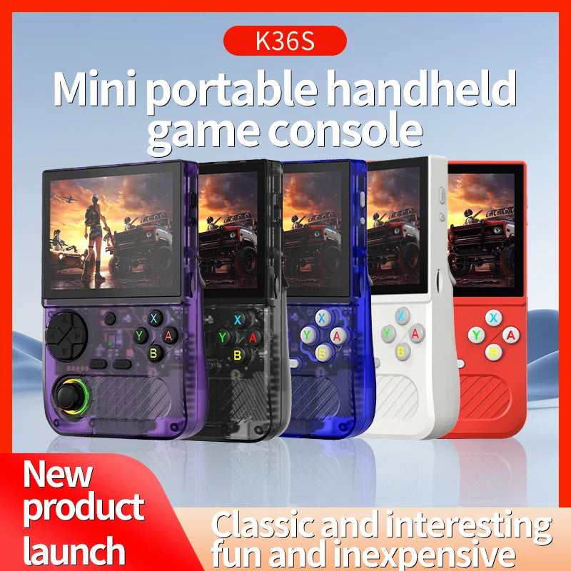 K36S Retro Handheld Game Console 128G Mini Portable 3.5-Inch IPS Screen Video Game Consoles 64G Linux Pocket Game Player Gifts