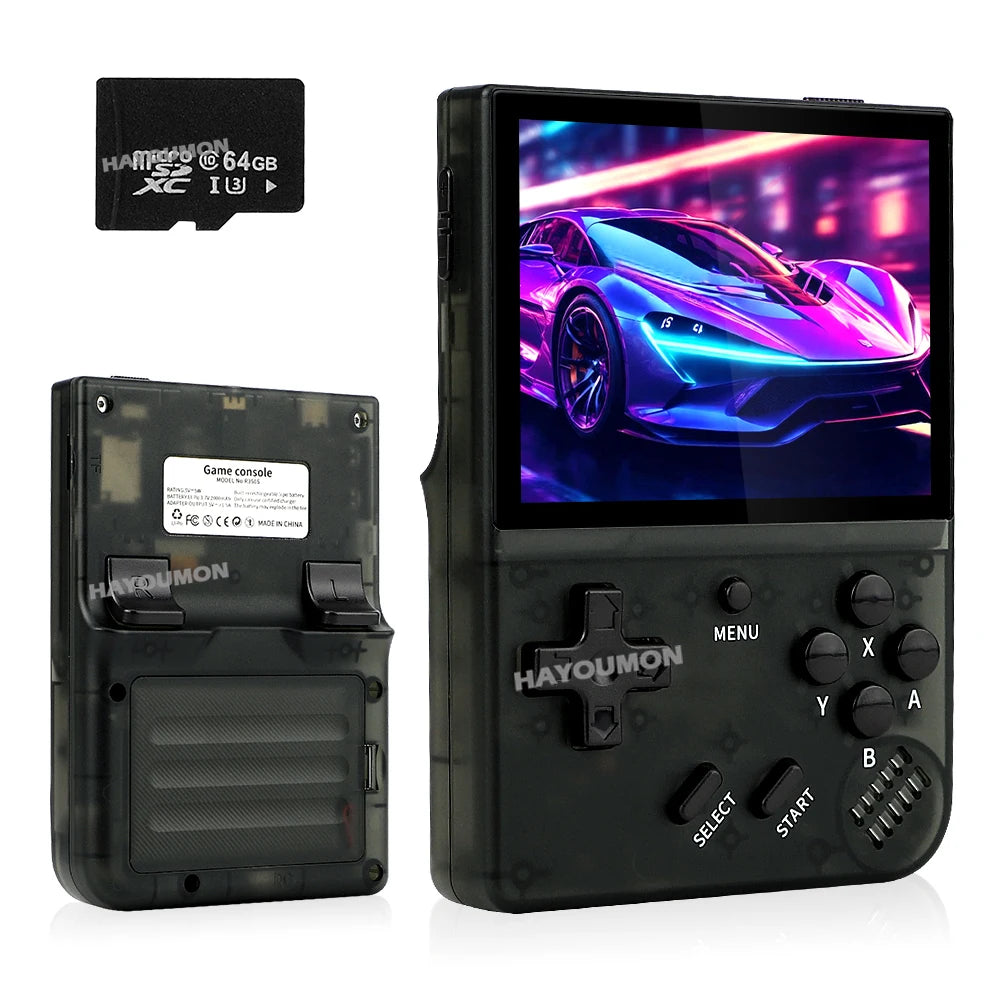 NEW 64G R350S Retro Handheld Video Game Console 3.5" IPS HD Screen Linux System 15000+ Portable Pocket Video Player R350S