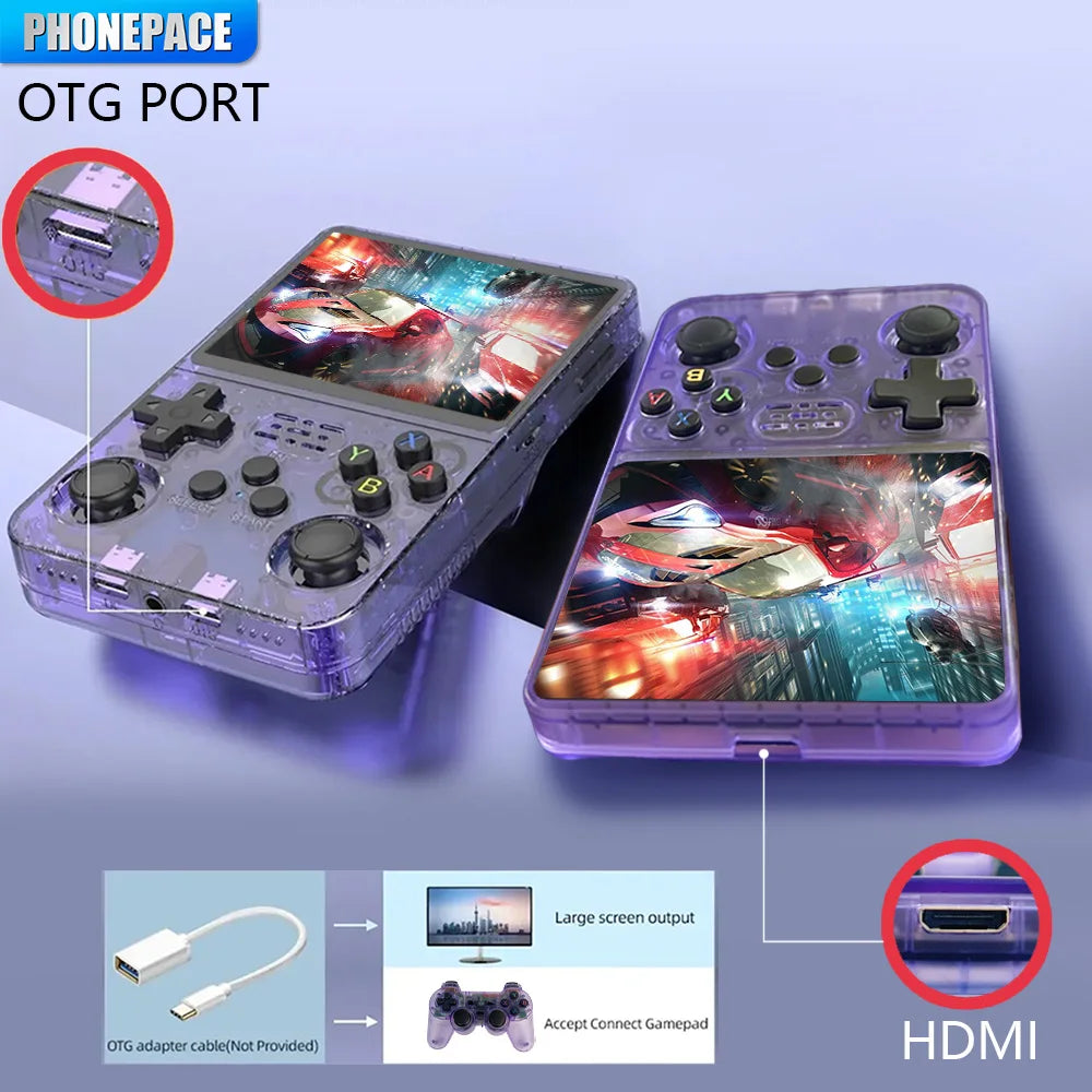 New R36S Game Console, Support HDMI High Definition Output Connection Display, 2.4G Wireless Handle Connection, Double Happy