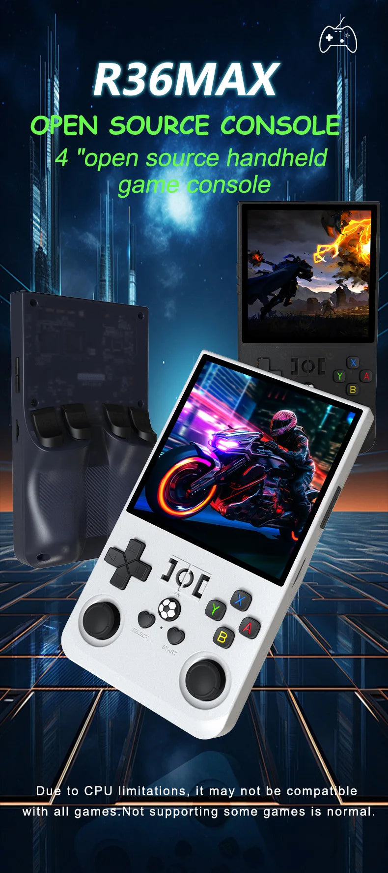 R36 MAX Retro Handheld Game  4.0Inch IPS Screen Console 128GB Portable Pocket Video Player Supports 30+ Emulators