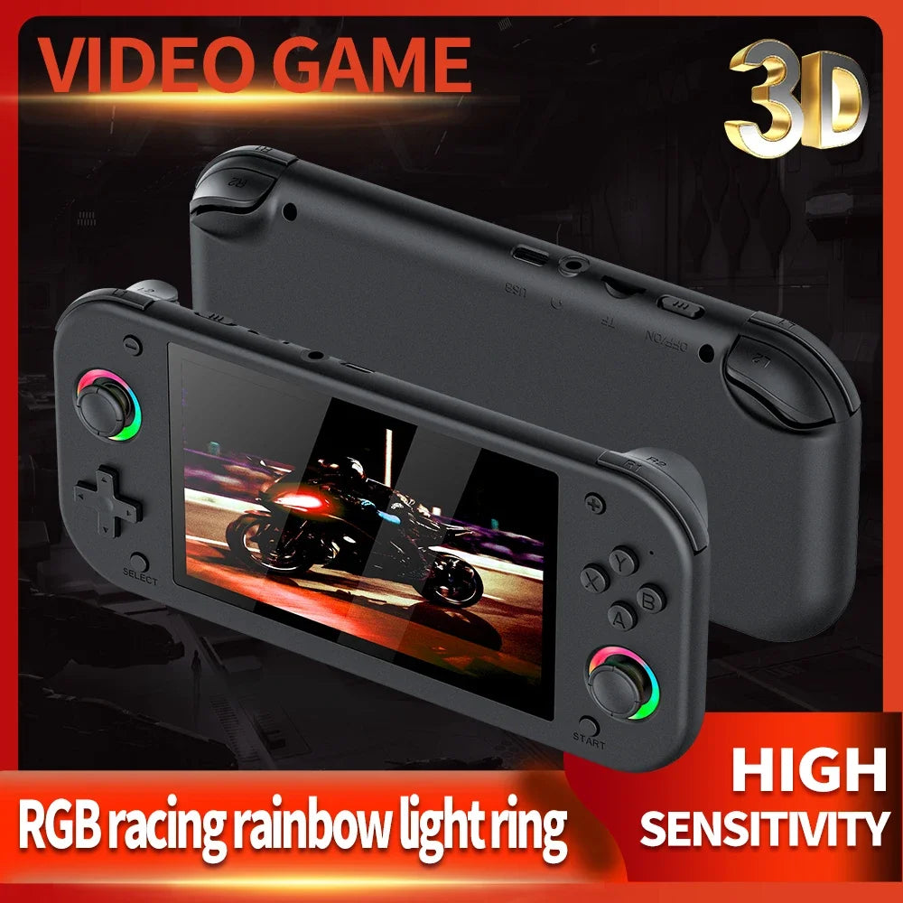 M26 Handheld Game Console Kids Gifts 5.1Inch 64GB IPS Screen 3D Retro Handheld Game Console with 20000 Games