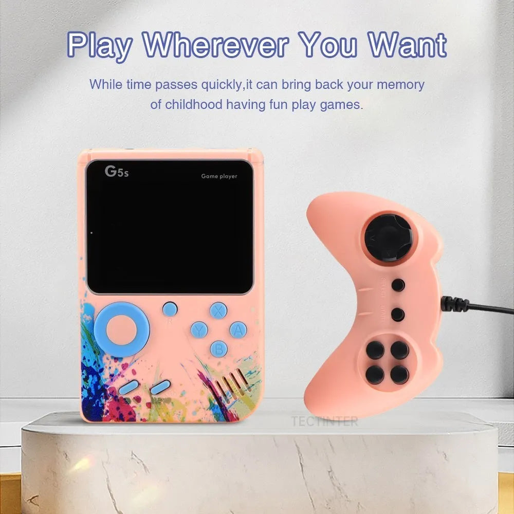 Video Game Console Mini Portable Retro TV Handheld Game Player Built-in 500 Games LCD Screen AV Output Support 2 Player Gamepad