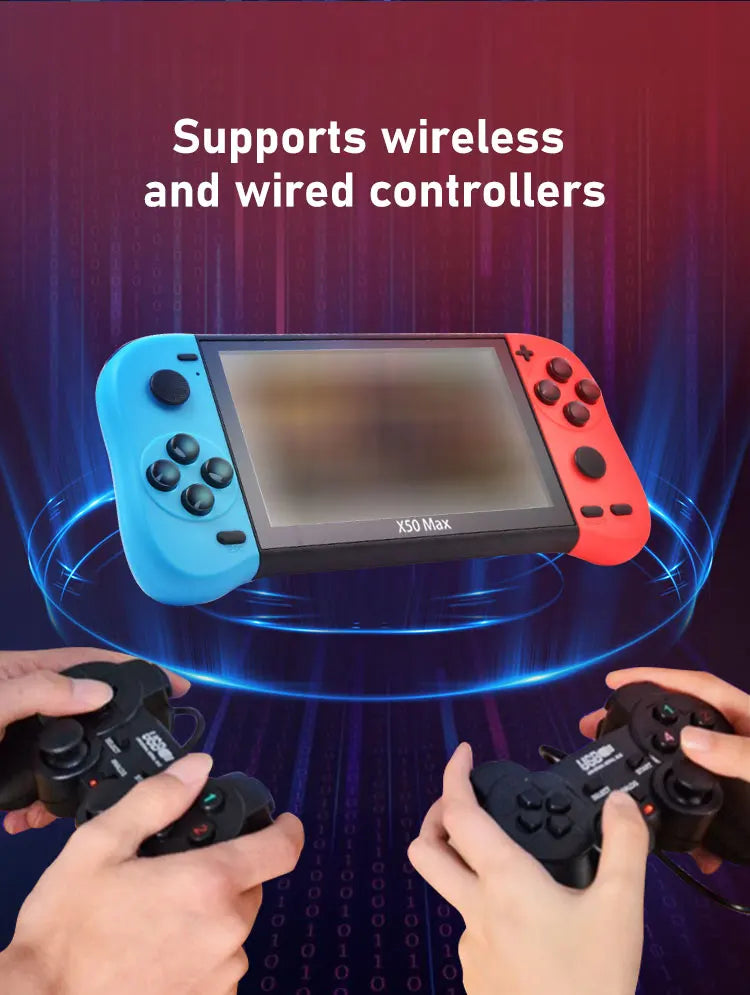 VILCORN X50 MAX Handheld Game Console for PS1 Retro Games Kids Video Game Player for GBA/SNES Portable Audio Gaming Console