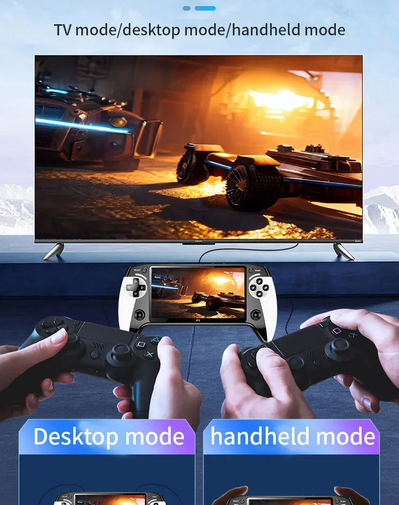 X9 Retro Handheld Video Game Console 1500mAh 5.5-inch IPS Screen Mini Portable Handheld Video Player 1GB-128GB Type-C