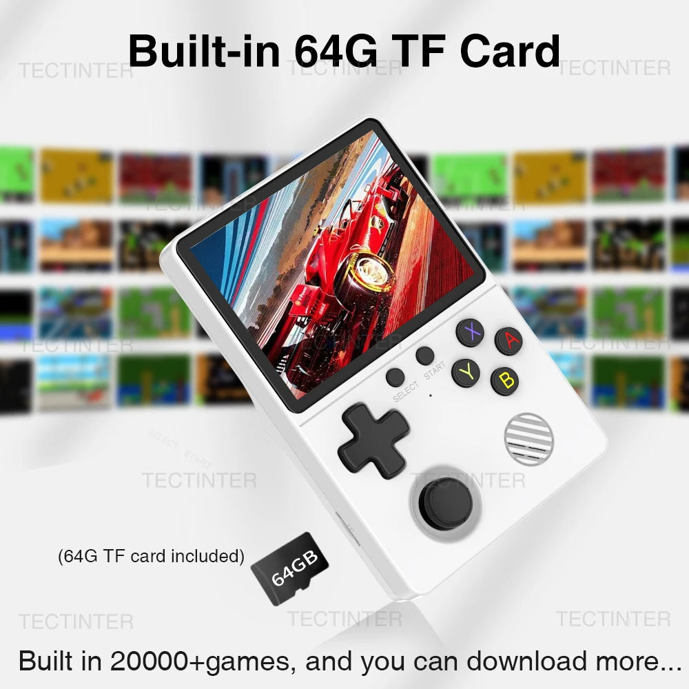 GB350 Handheld Game Player 3.5Inch IPS Screen Built-in 64G 20000+ Games Linux System Portable Retro Video Game Console For PS1