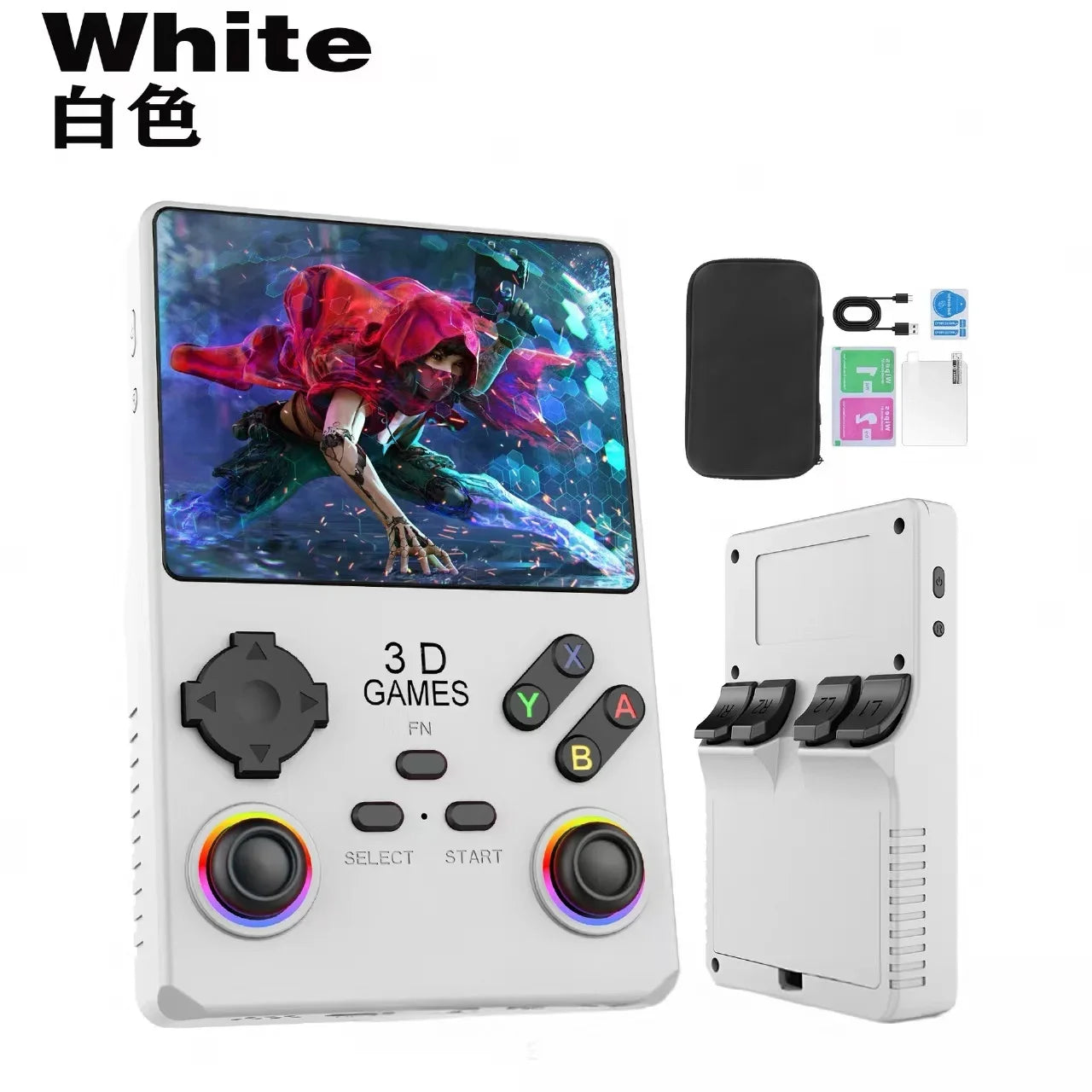 V40 MAX Handheld Game Console 4'' IPS Screen 4000mah Battery Joystick RGB lighting Effect 256GB with more than 40000 games