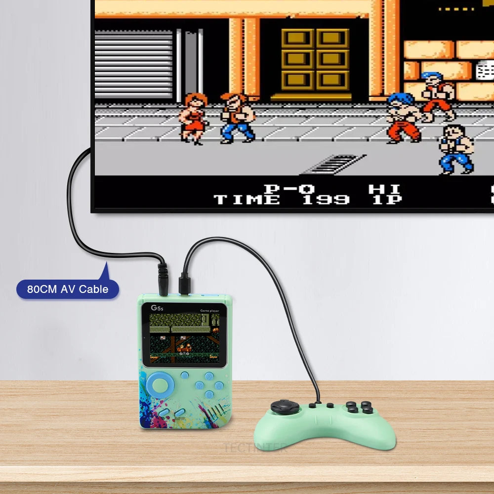 Video Game Console Mini Portable Retro TV Handheld Game Player Built-in 500 Games LCD Screen AV Output Support 2 Player Gamepad
