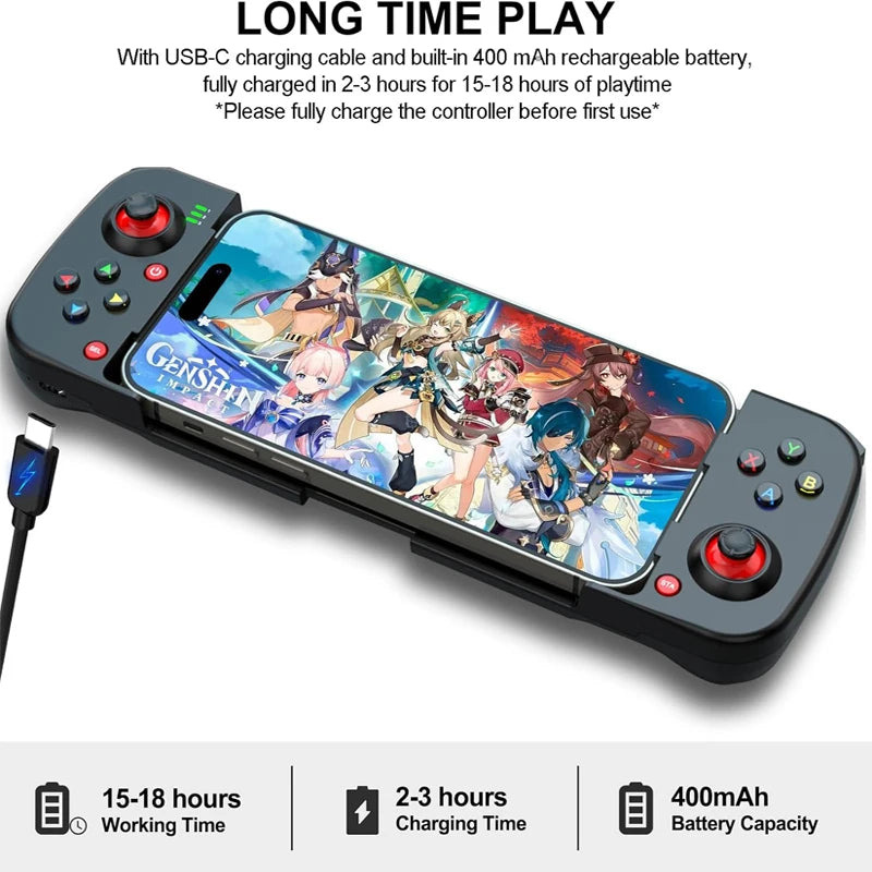Mobile Controller For IPhone/Android, Ergonomically Designed Mobile Game Controller - Wireless Gamepad For Cloud Gaming And PS