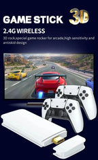 M15 Game Stick TV Video Game Console 64G 128G 50000+ HD Two-player Home Games Child Gift 20+emulator Wireless Gamepad Controller