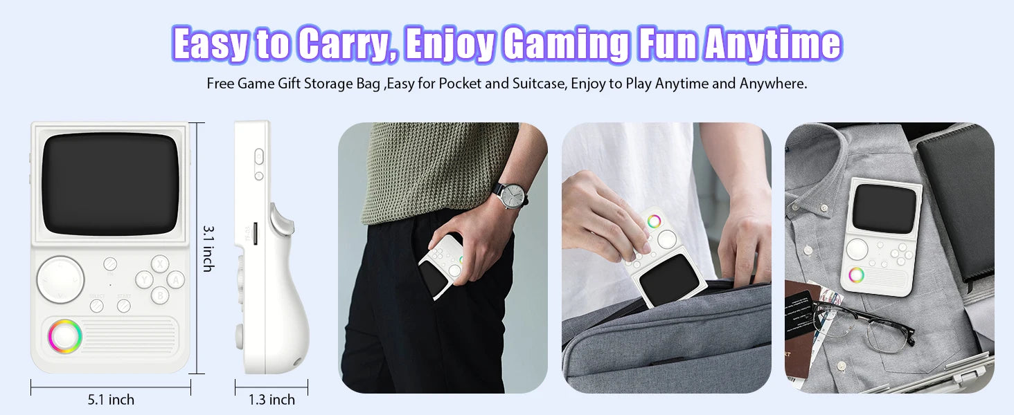 XISKT R36T Retro Portable Pocket Handheld Game Console EmuEMEC System 27+Simulator 18000+Game 3.5''IPS Screen Video Game Console