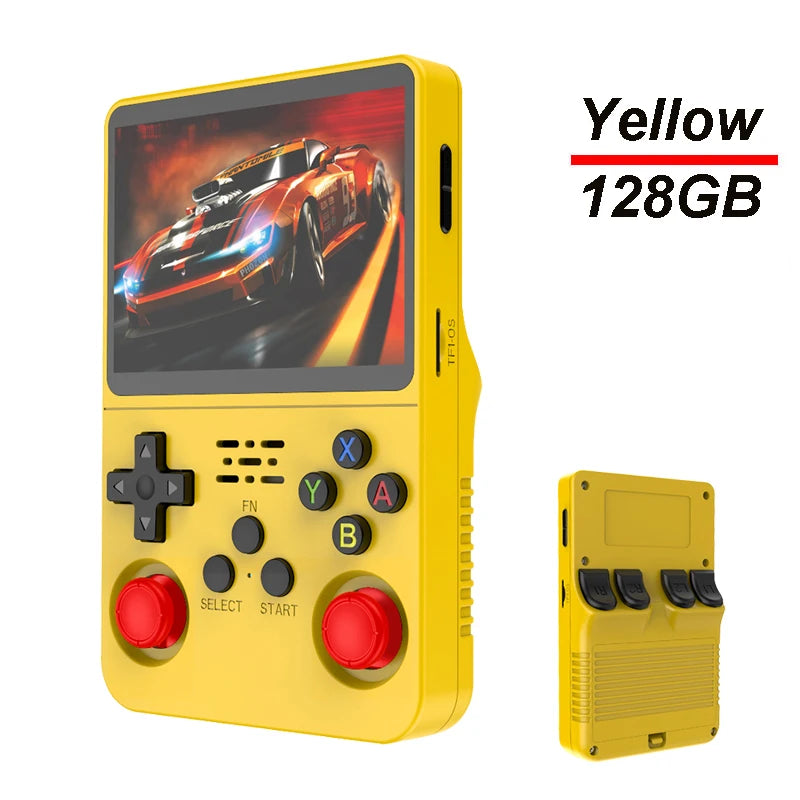 R36S Game Console Linux System 128G Portable Video Consoles 3.5 Inch IPS Screen with Retro Games Pocket Handheld Game Players