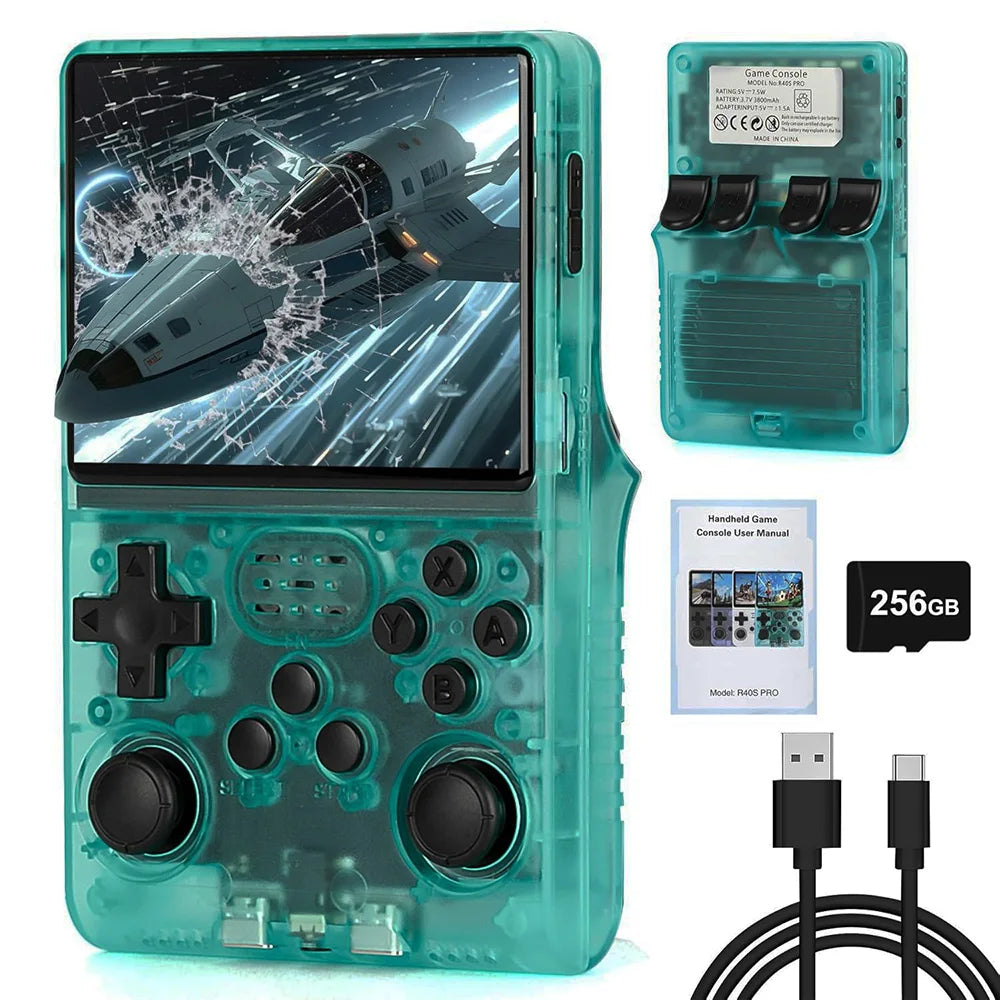 R40S Pro Retro Handheld Game Console 3.5-inch Open-Source Linux System 256GB Portable Video Player Handheld Game Console