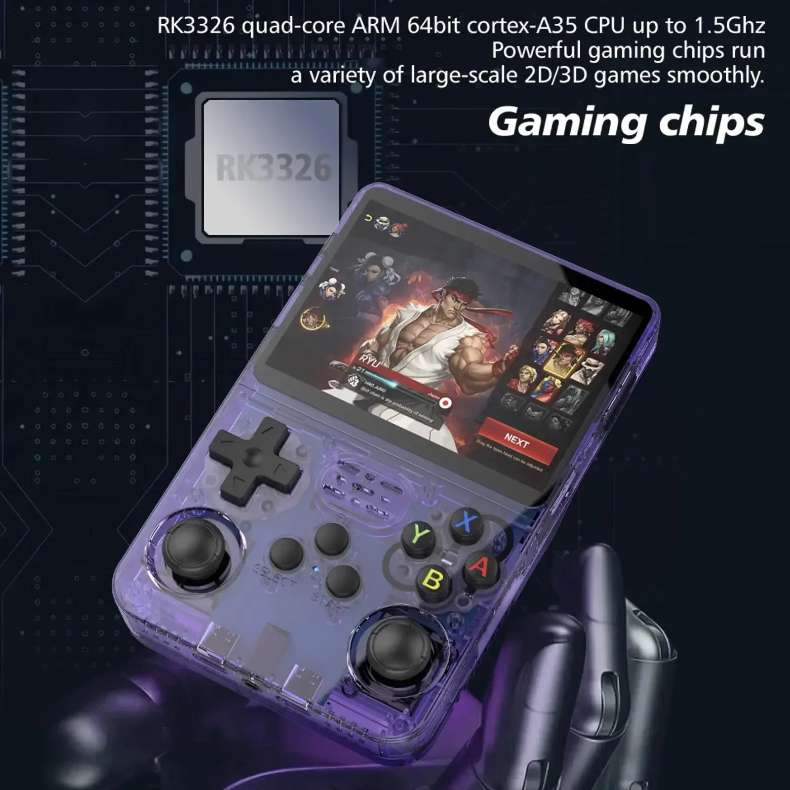 R36S Game Console Linux System 128G Portable Video Consoles 3.5 Inch IPS Screen with Retro Games Pocket Handheld Game Players