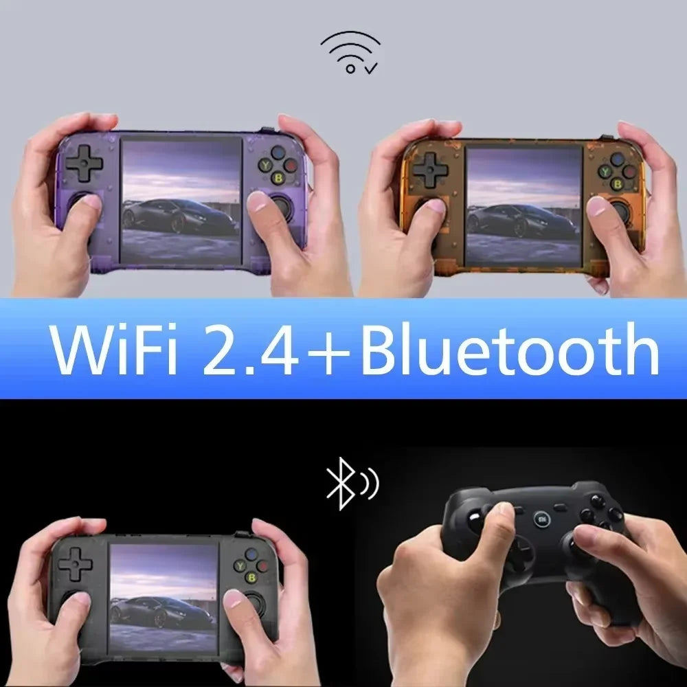 R46S Retro Handheld Game Console Linux System Support WIFI Bluetooth 4 inch Pocket Video Player For PS1 N64 PSP 3D Game R50S