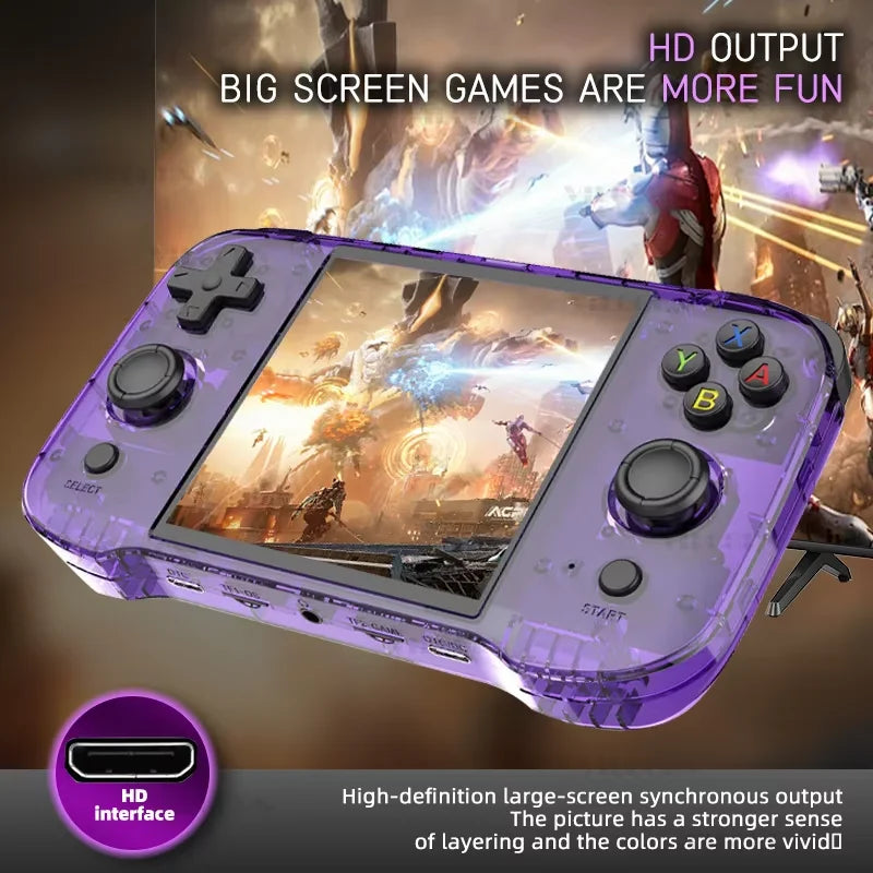 R46S Retro Handheld Game Console Linux System Support WIFI Bluetooth 4 inch Pocket Video Player For PS1 N64 PSP 3D Game R50S
