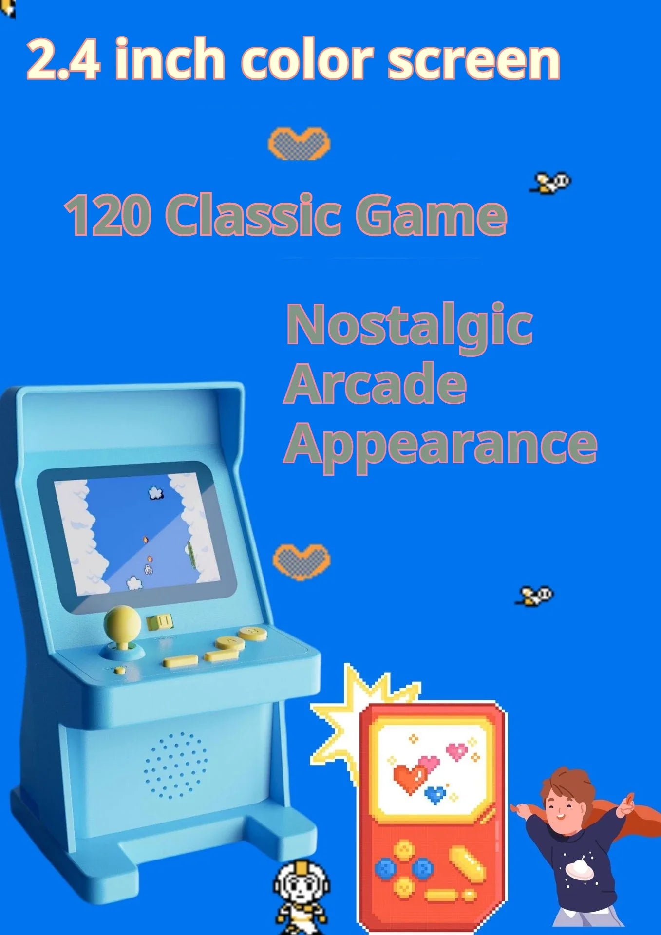 Handheld Desktop Game Console Retro Color Screen Ns120 Game Function Buttons Single Player Console Childhood Classic Nostalgia