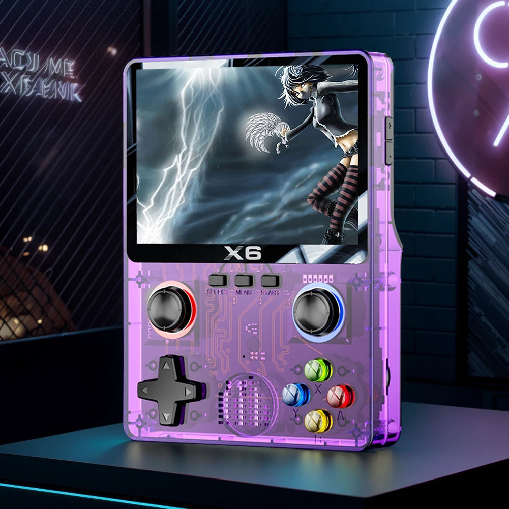 X6 Portable Video Game Console 2000mAh 3.5 Inch IPS Screen Video Gaming Console 3D Joystick Classic Video Player for Adults Kids