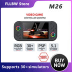 M26 Handheld Game Console Kids Gifts 5.1Inch 64GB IPS Screen 3D Retro Handheld Game Console with 20000 Games