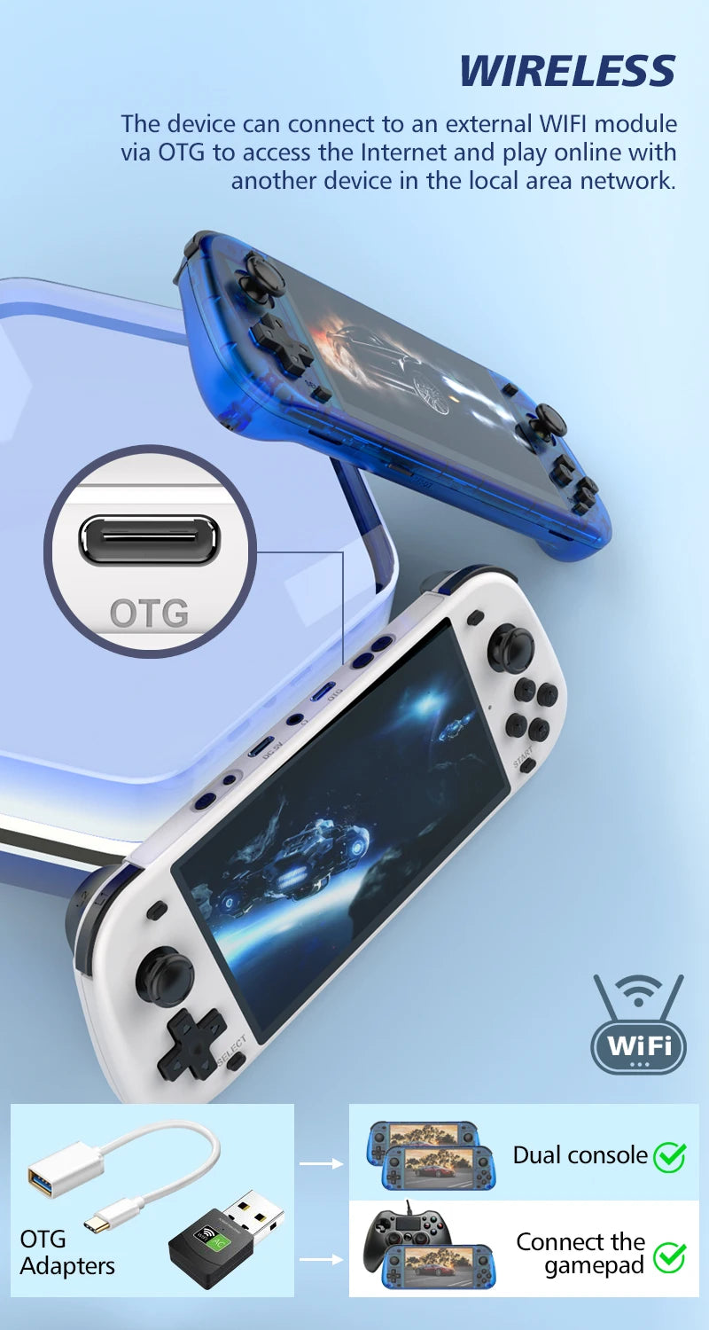 New Upgrade R50S Retro Games Console 128G 5.1inch IPS Screen Two-player 20000+ Classic Games Retroid Pocket Game Consolas