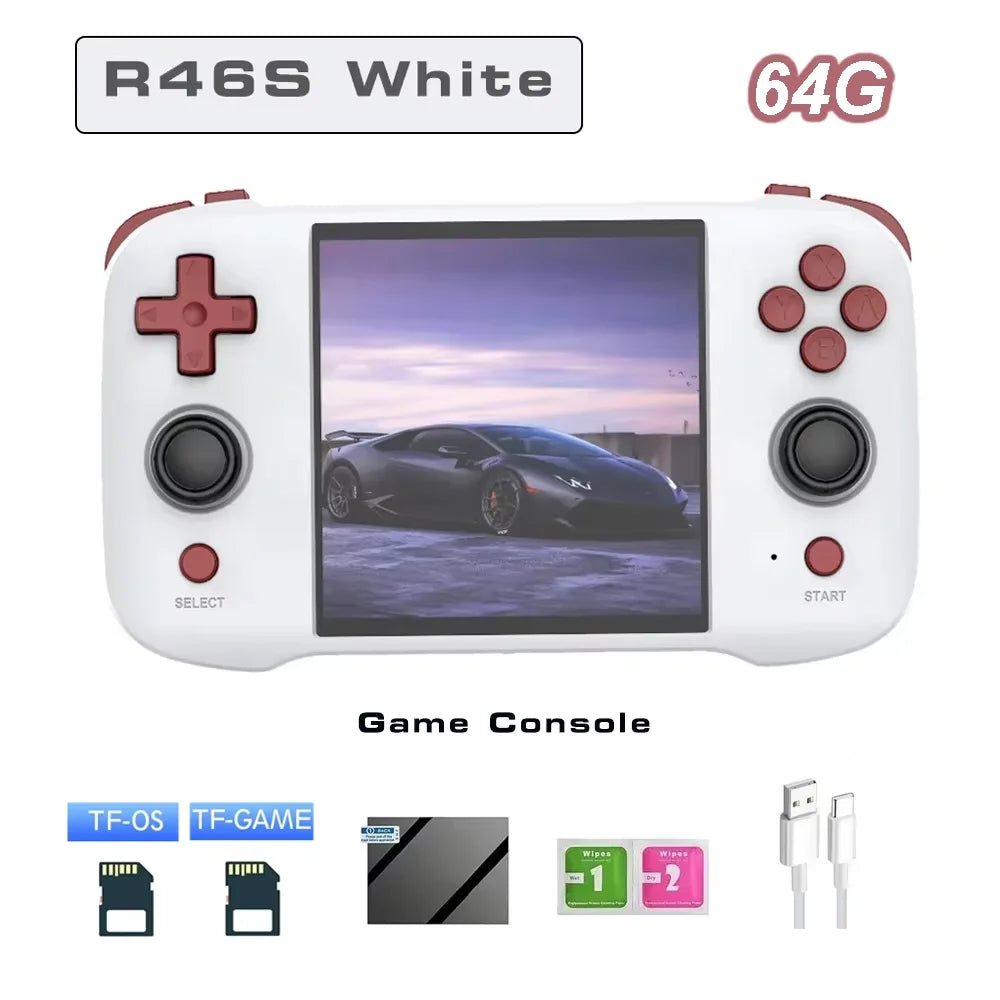 R46S Retro Handheld Game Console Linux System Support WIFI Bluetooth 4 inch Pocket Video Player For PS1 N64 PSP 3D Game R50S