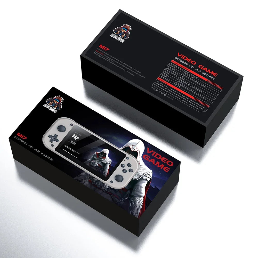 M17 Handheld Video Game Console, Open Source Sistema Linux Pocket Video Player portátil, Retro Gaming Console, 4,3"Tela 64G 128G