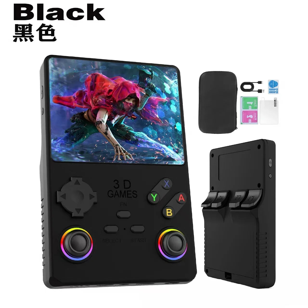 V40 MAX Handheld Game Console 4'' IPS Screen 4000mah Battery Joystick RGB lighting Effect 256GB with more than 40000 games