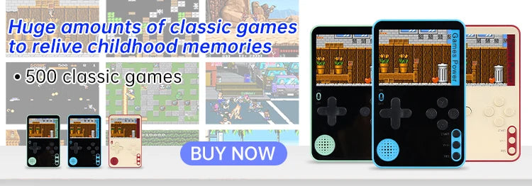 Video Game Console Mini Portable Retro TV Handheld Game Player Built-in 500 Games LCD Screen AV Output Support 2 Player Gamepad