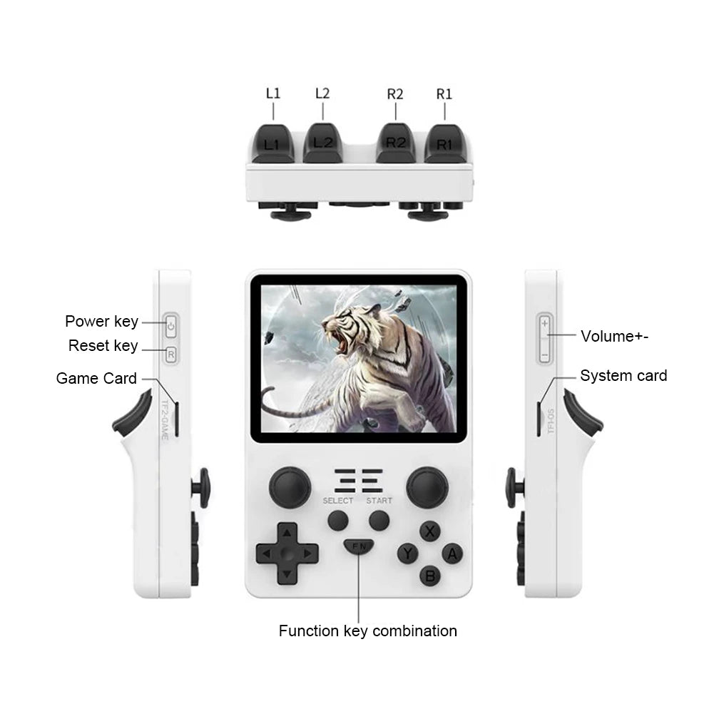 RGB20S Retro Game Console 3.5 Inch IPS Screen Portable Video Game Mini Portable 3500mAh Type-C for MAME/N64/GBA/FC Simulator