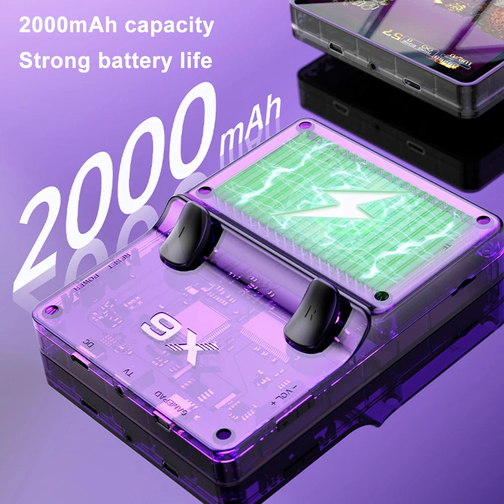 X6 Portable Video Game Console 2000mAh 3.5 Inch IPS Screen Video Gaming Console 3D Joystick Classic Video Player for Adults Kids