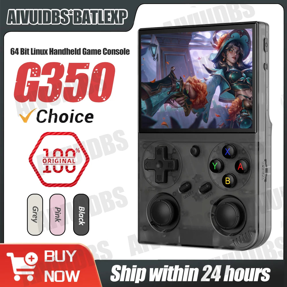 BATLEXP G350 Retro Handheld Game Console 3.5" IPS Screen RK3326 Linux 64bit Dual Joystick Vibration Motor Portable Video Players