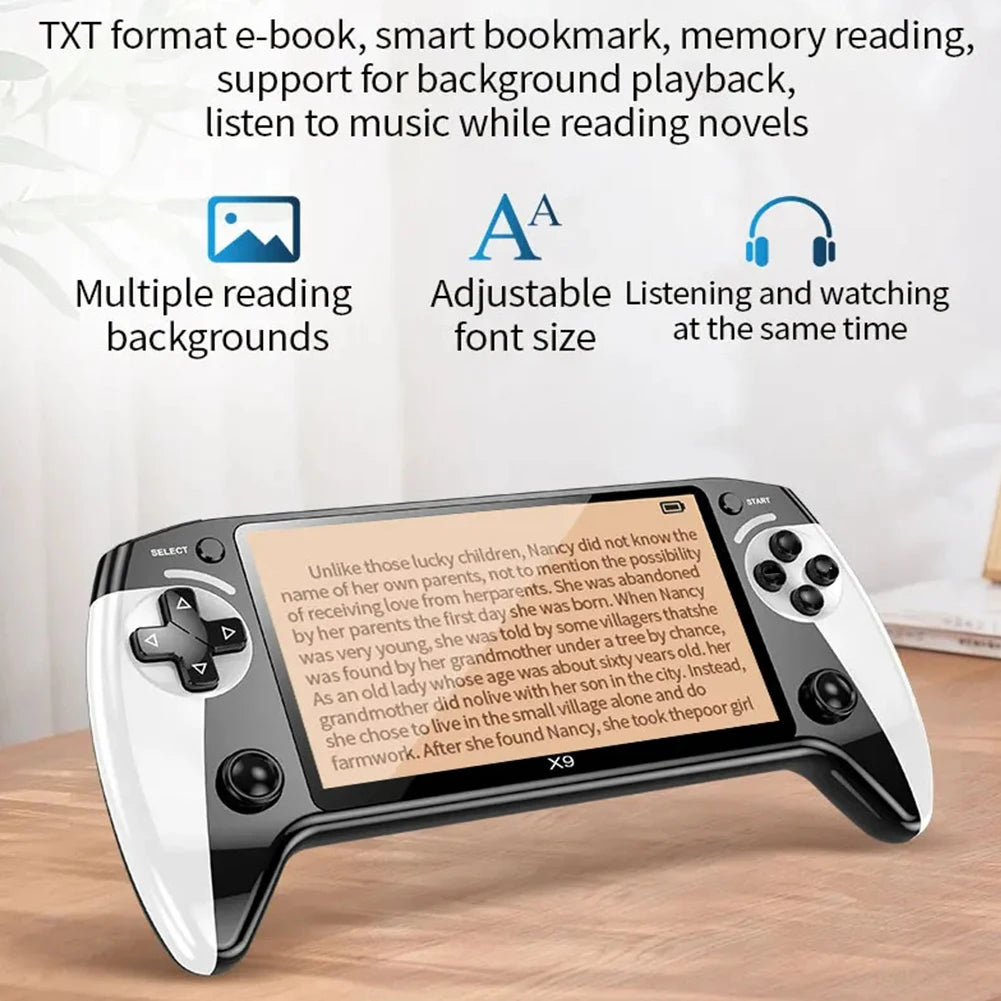 X9 Retro Handheld Video Game Console 1500mAh 5.5-inch IPS Screen Mini Portable Handheld Video Player 1GB-128GB Type-C