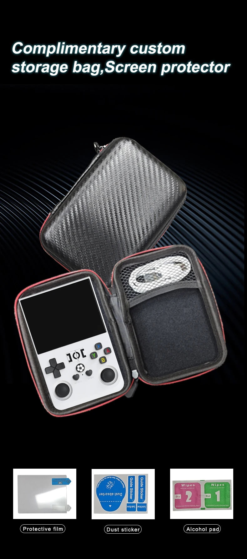 Open Source R36PRO Handheld Game Console Linux System 3.5inch HD Screen 4000mAh Play 6h 1GB+8GB RAM, Support TFcard 64GB 128GB