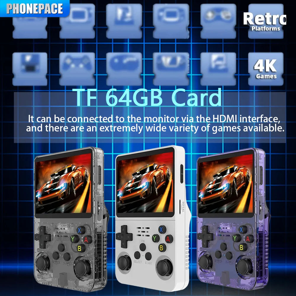 New R36S Game Console, Support HDMI High Definition Output Connection Display, 2.4G Wireless Handle Connection, Double Happy