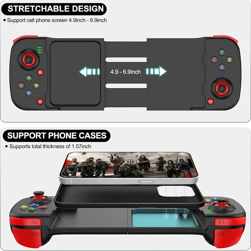 Mobile Controller For IPhone/Android, Ergonomically Designed Mobile Game Controller - Wireless Gamepad For Cloud Gaming And PS