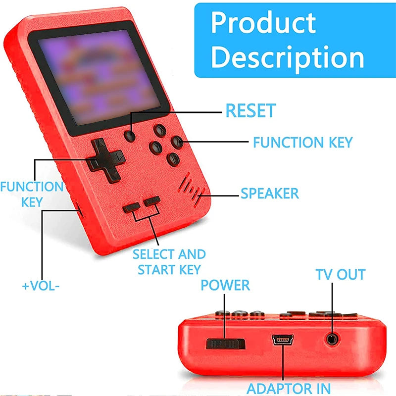 Retro Portable Mini Handheld Video Game Console 8-Bit 3.0 Inch Color LCD Color Game Player Built-in 400 games For Kids Gifts