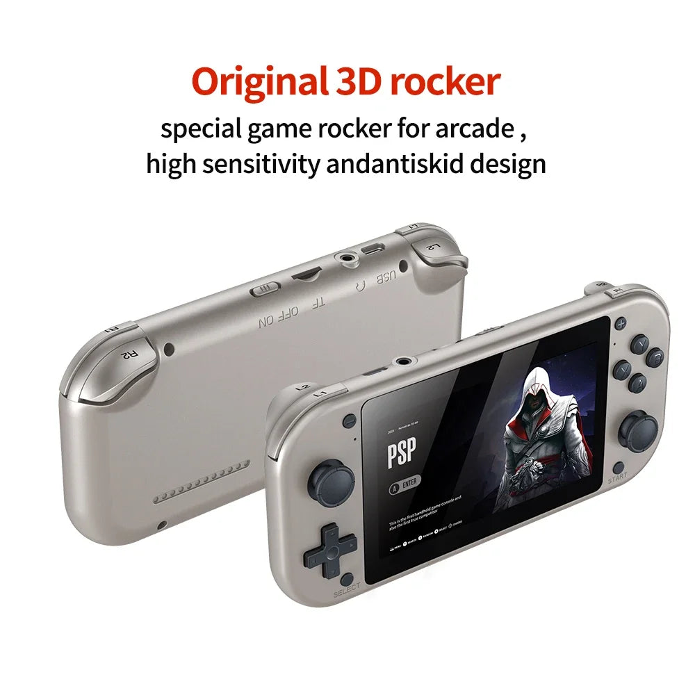 M17 Handheld Video Game Console, Open Source Sistema Linux Pocket Video Player portátil, Retro Gaming Console, 4,3"Tela 64G 128G