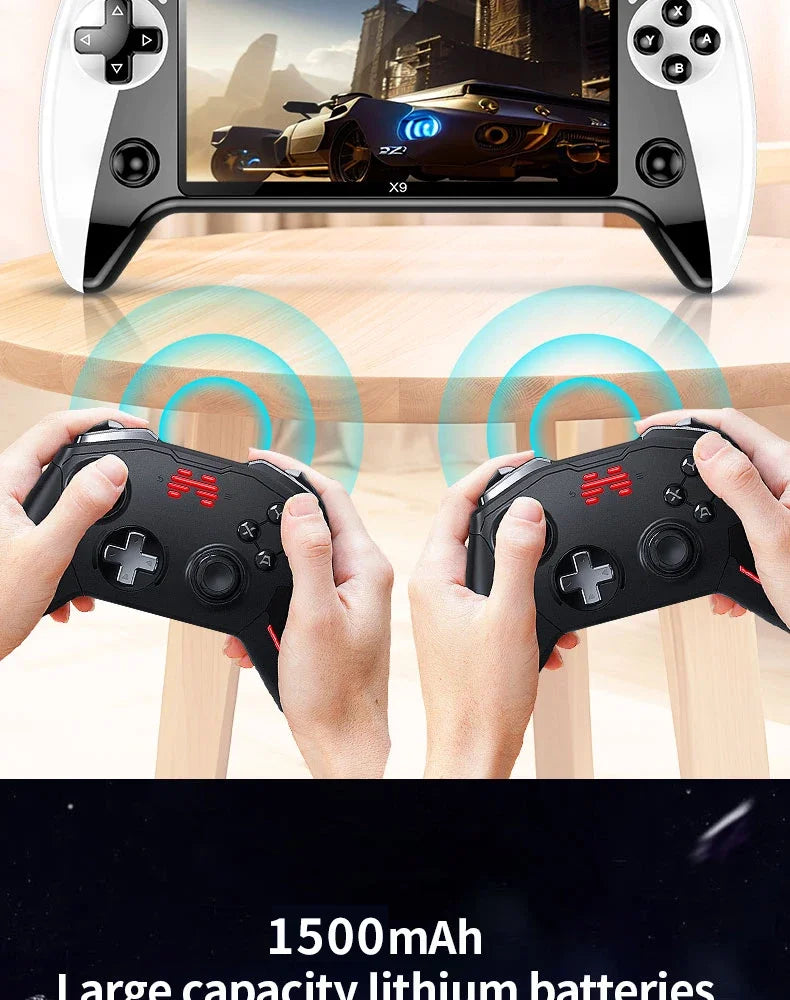 X9 Retro Handheld Video Game Console 1500mAh 5.5-inch IPS Screen Mini Portable Handheld Video Player 1GB-128GB Type-C